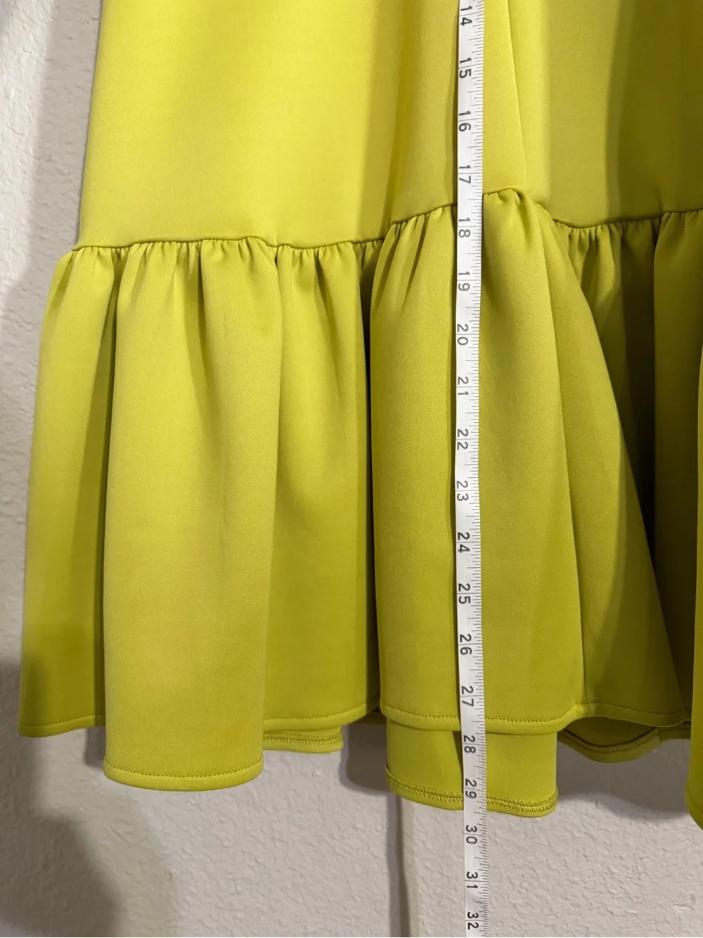 ASOS Lime Green Sleeveless Ruffle-Hem Scuba Mini Dress